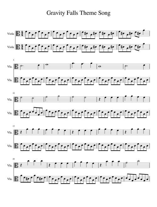 Gravity Falls Violin Sheet Music Easy