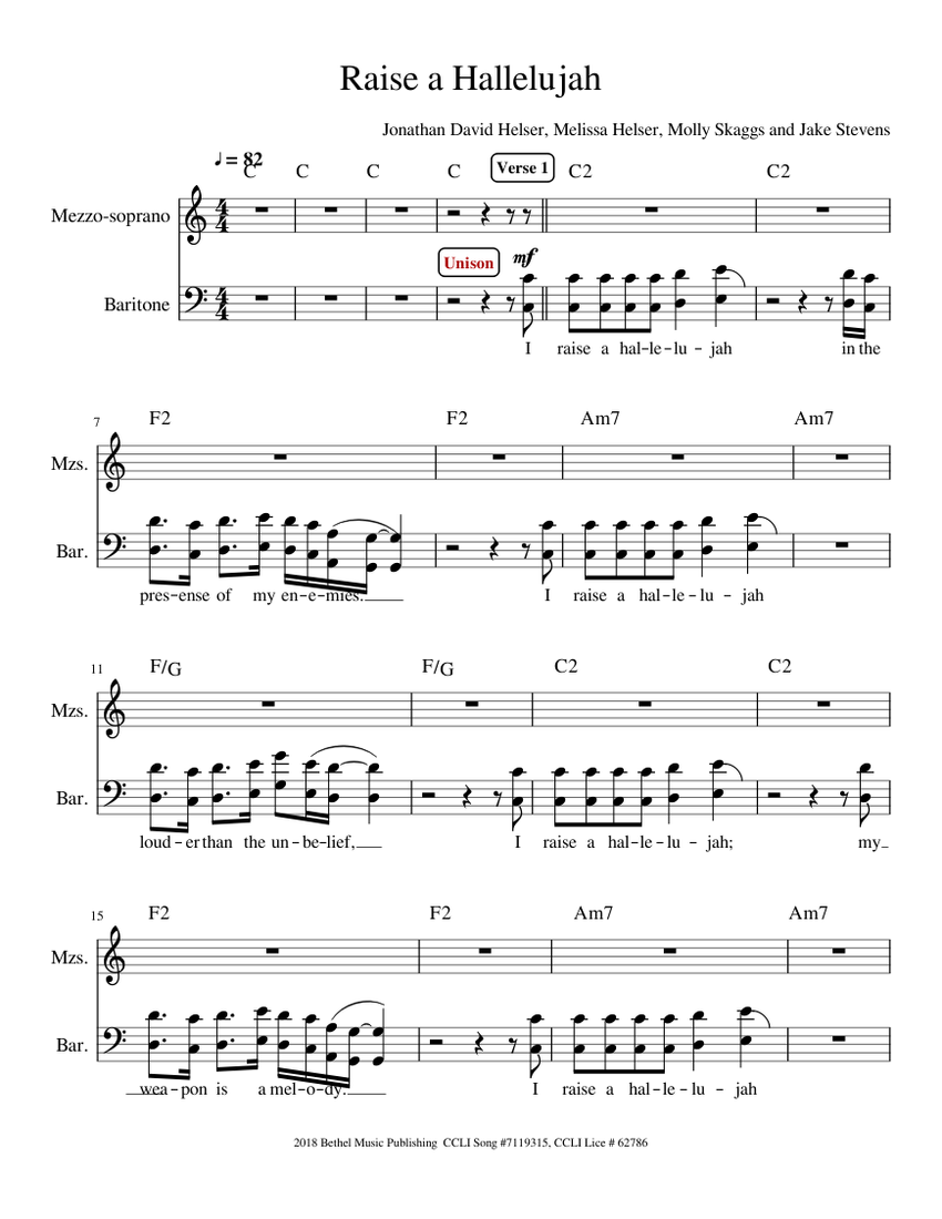 Raise a Hallelujah Sheet music for Voice | Download free in PDF or MIDI
