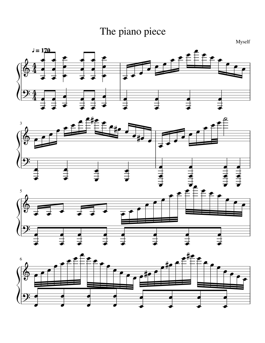 Impossible piano piece Sheet music for Piano | Download free in PDF or ...