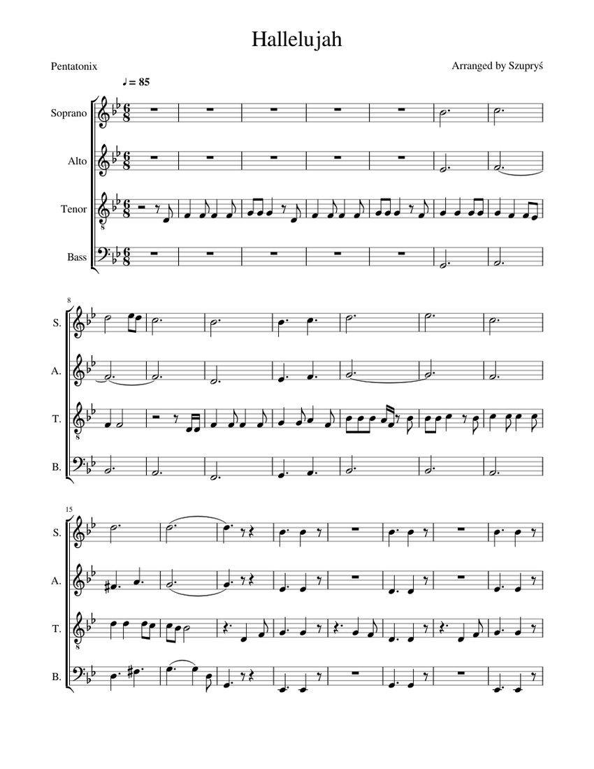 Hallelujah by Pentatonix Sheet music for Piano | Download free in PDF