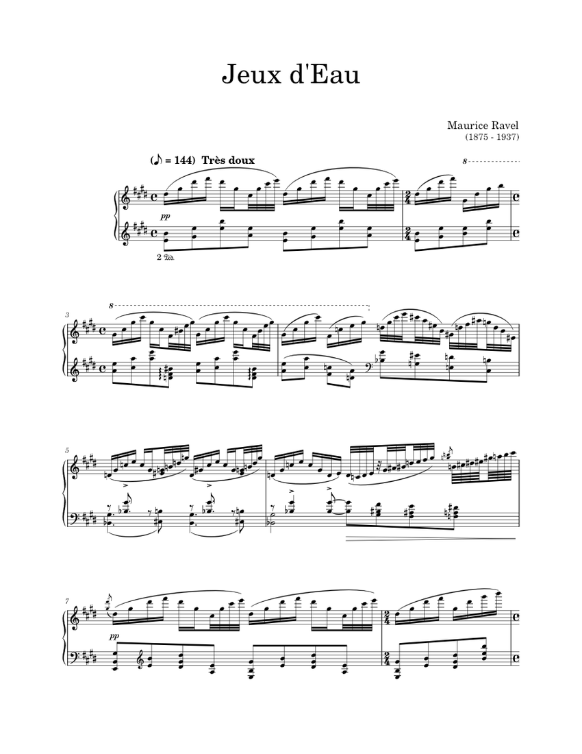 Ravel : Jeux d'eau Sheet music for Piano (Solo) | Musescore.com