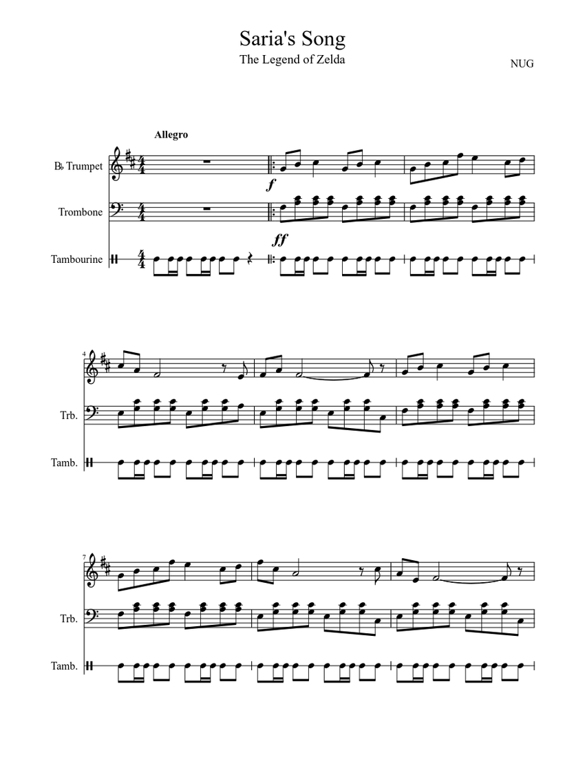 Saria's Song (Lost Woods) Sheet music | Download free in PDF or MIDI
