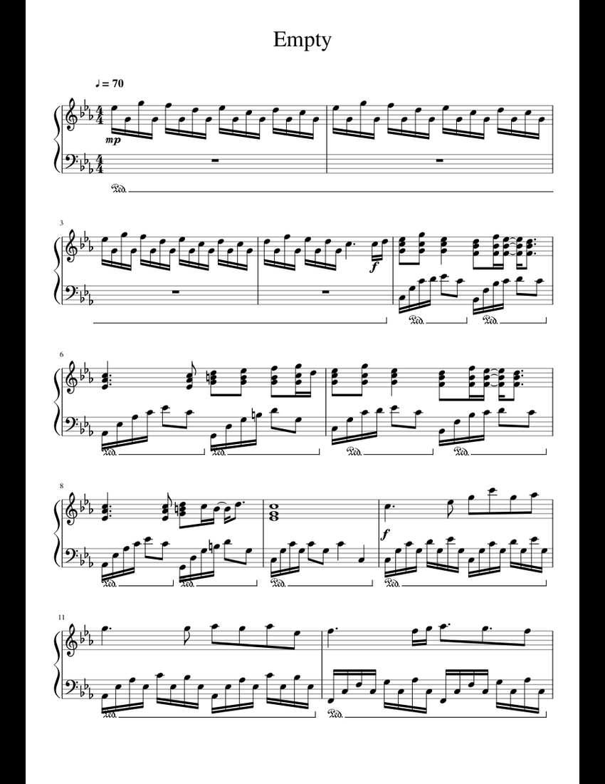 Empty sheet music for Piano download free in PDF or MIDI