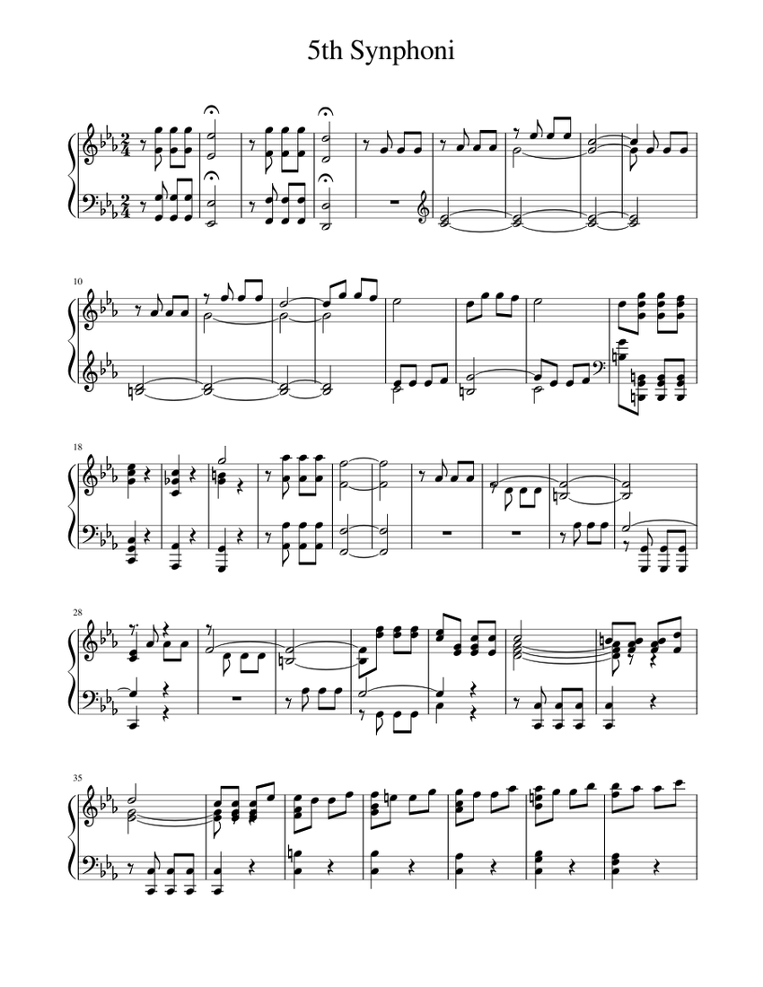beethoven_fifth_op67 Sheet music for Piano | Download free in PDF or