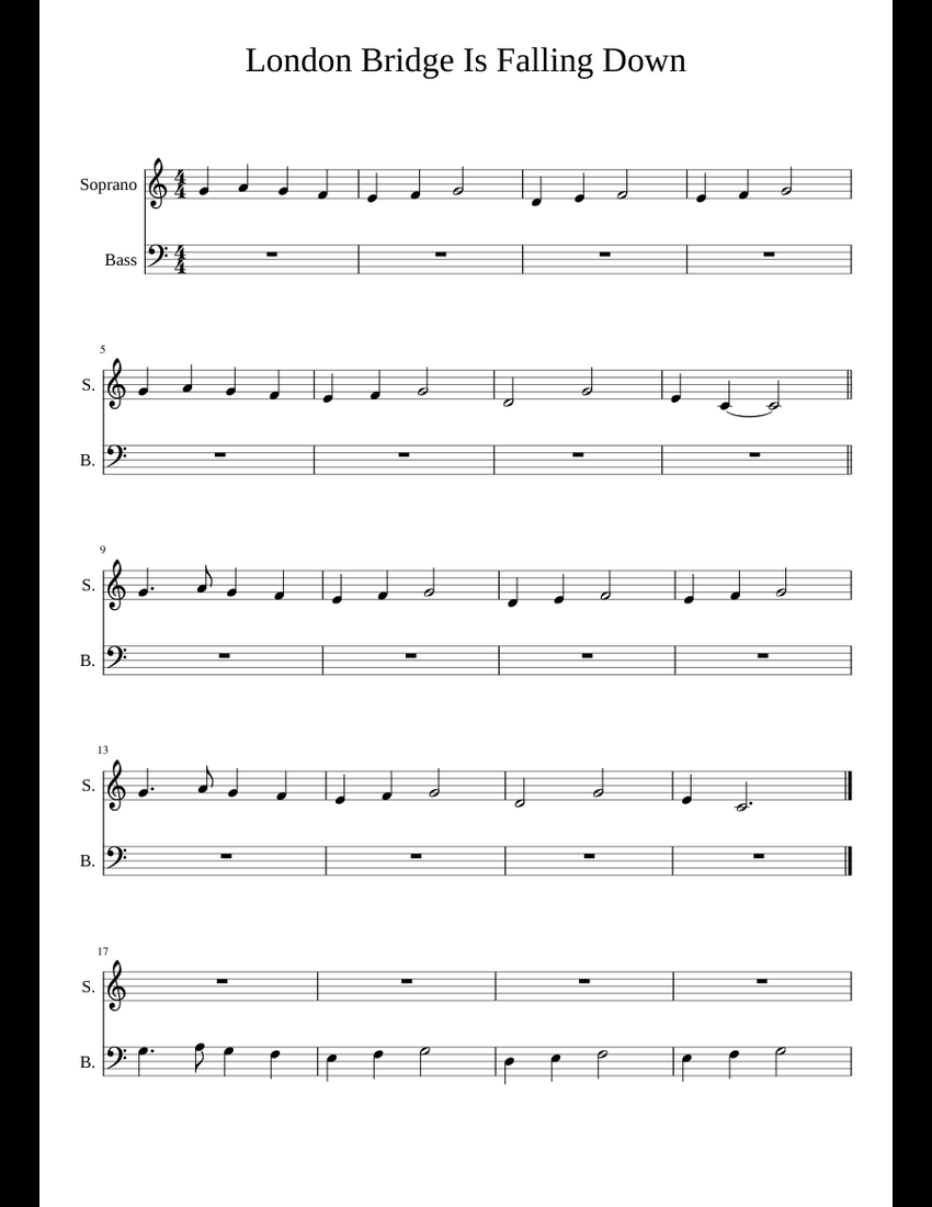 London Bridge Is Falling Down sheet music for Voice download free in