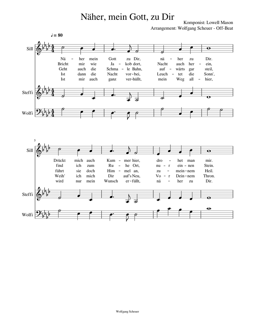 Näher mein Gott zu Dir Sheet music for Voice | Download free in PDF or