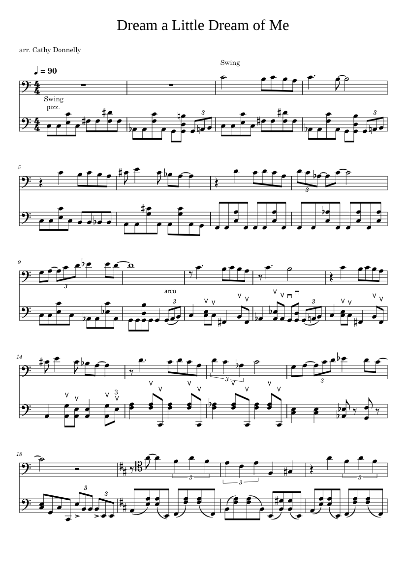Dream a Little Dream of Me sheet music for Cello download free in PDF