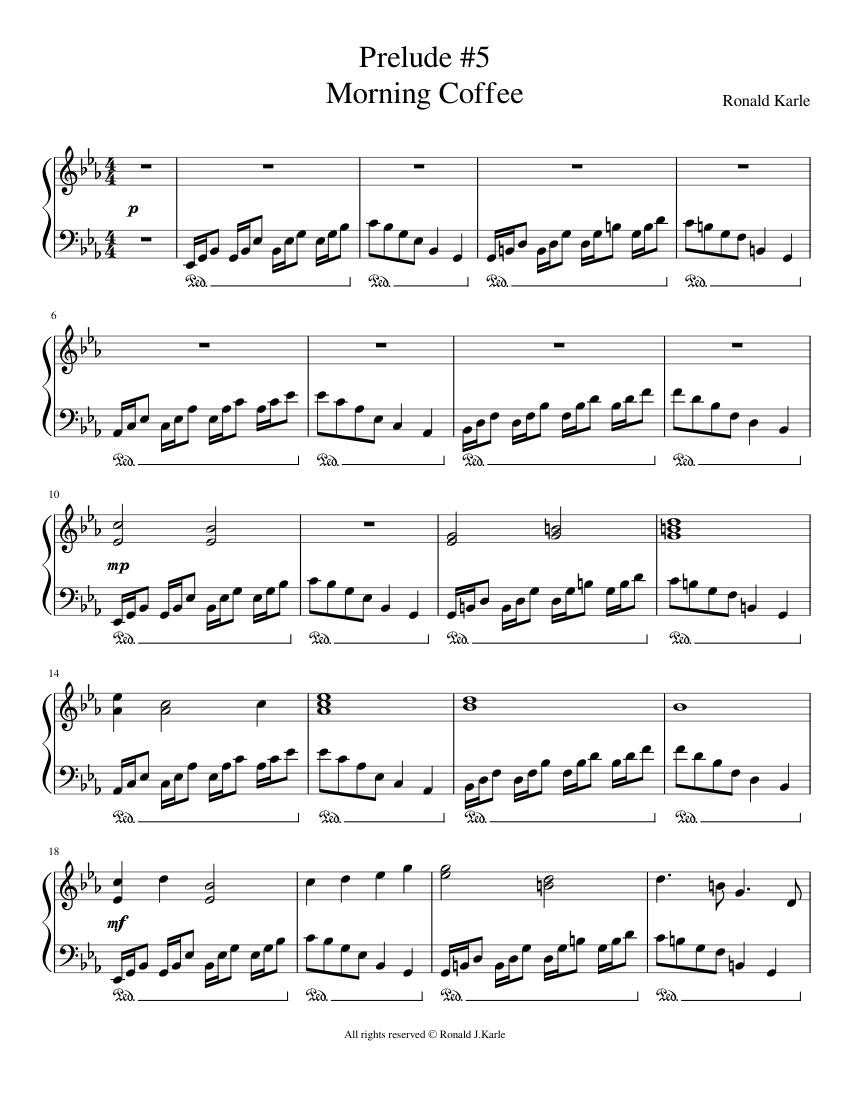 Prelude 5 Morning Coffee Sheet music for Piano (Solo)
