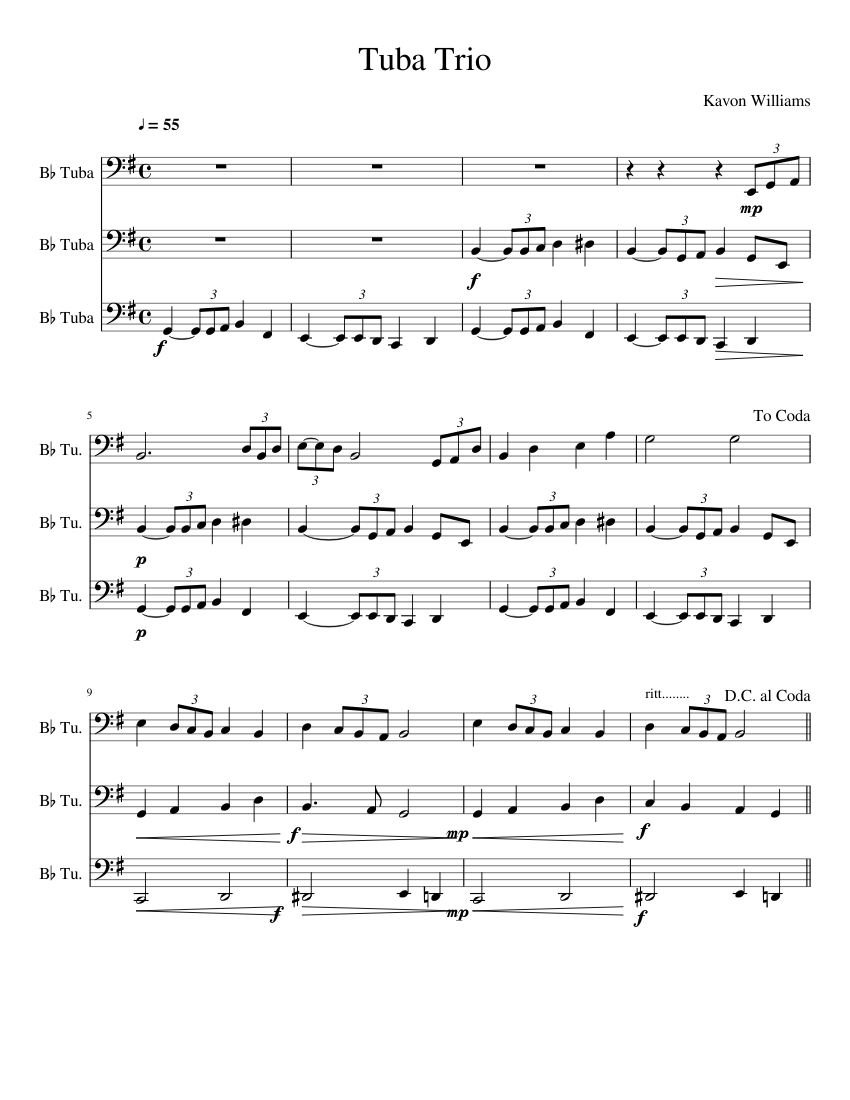 Tuba Trio Sheet music for Tuba Download free in PDF or MIDI