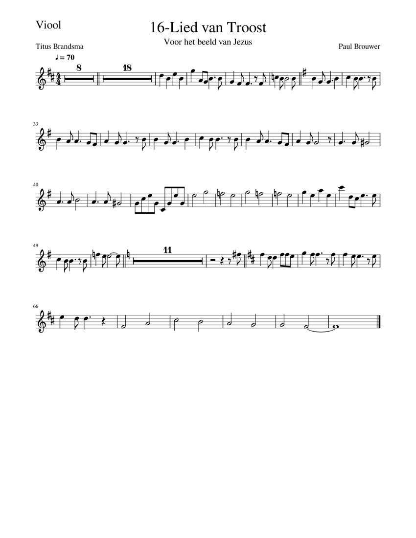16-Lied van Troost Sheet music for Violin (Solo) | Musescore.com