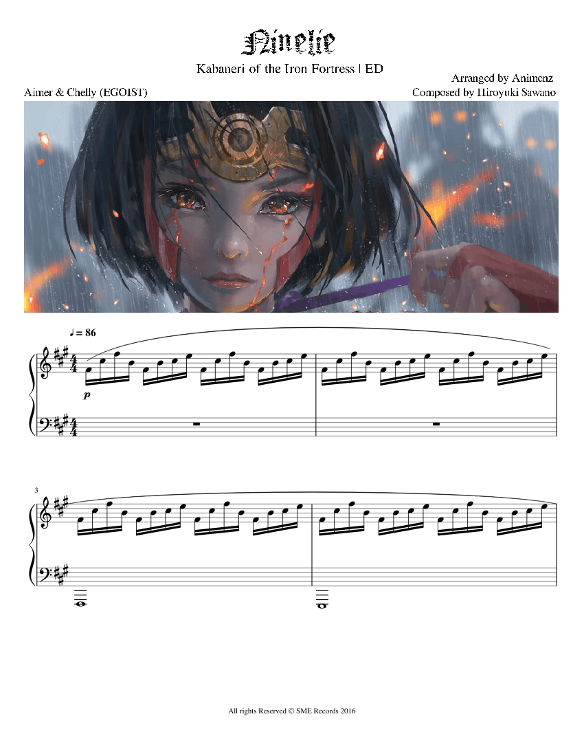 Kabaneri Of The Iron Fortress Ed Ninelie Sheet Music For Piano Solo Musescore Com