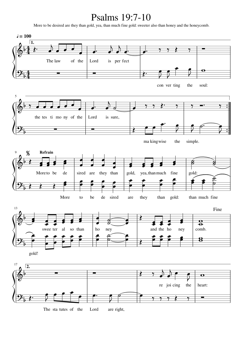 Psalm 19 7 10 Song