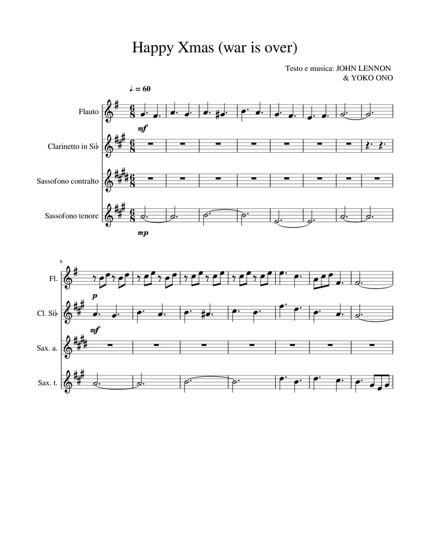 Happy Christmas War Is Over Sheet Music Pdf 