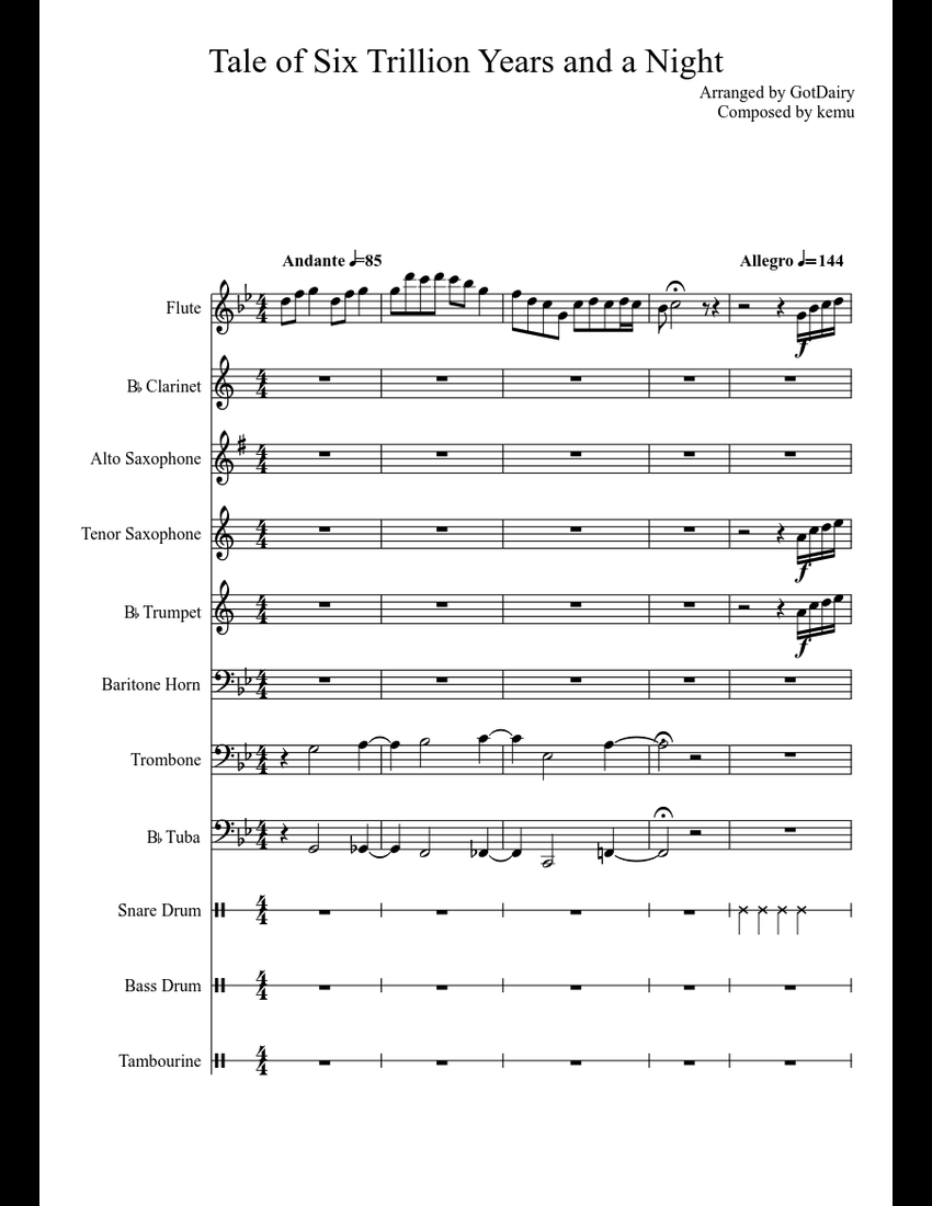 A Tale Of Six Trillion Years And A Night Lyrics Tale of Six Trillion Years and a Night sheet music download free in PDF