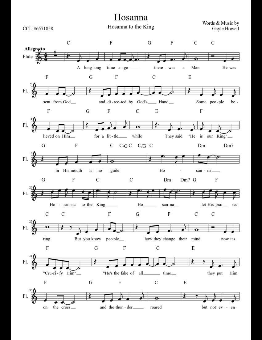 Hosanna (LS) sheet music download free in PDF or MIDI