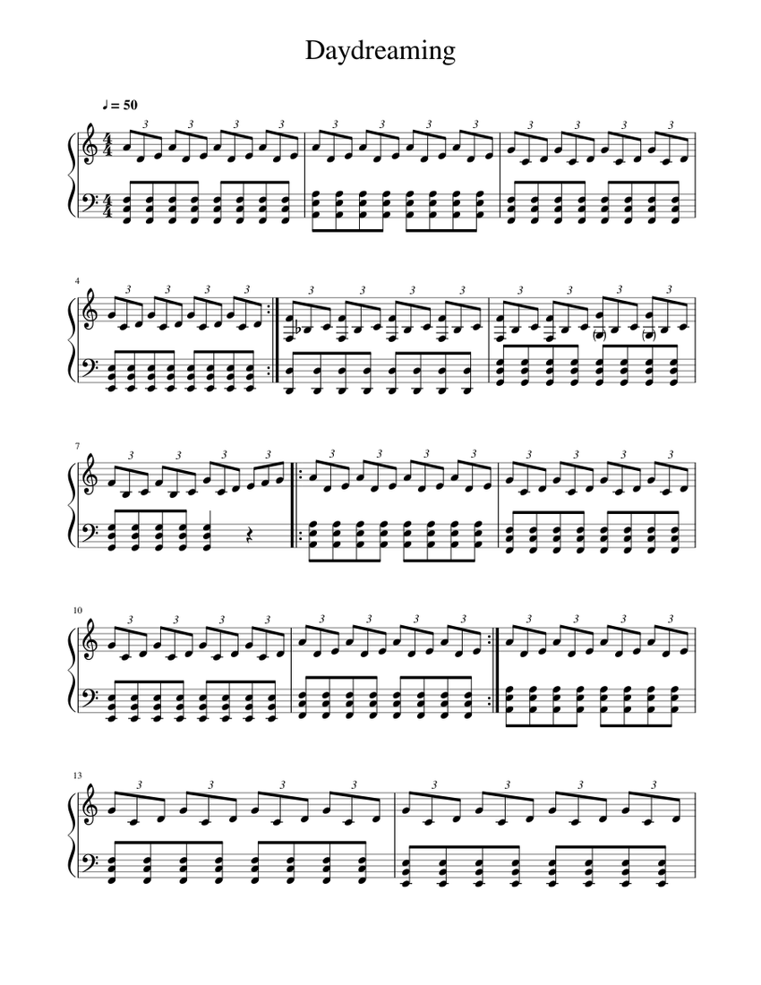 Radiohead - Daydreaming Sheet music for Piano | Download free in PDF or