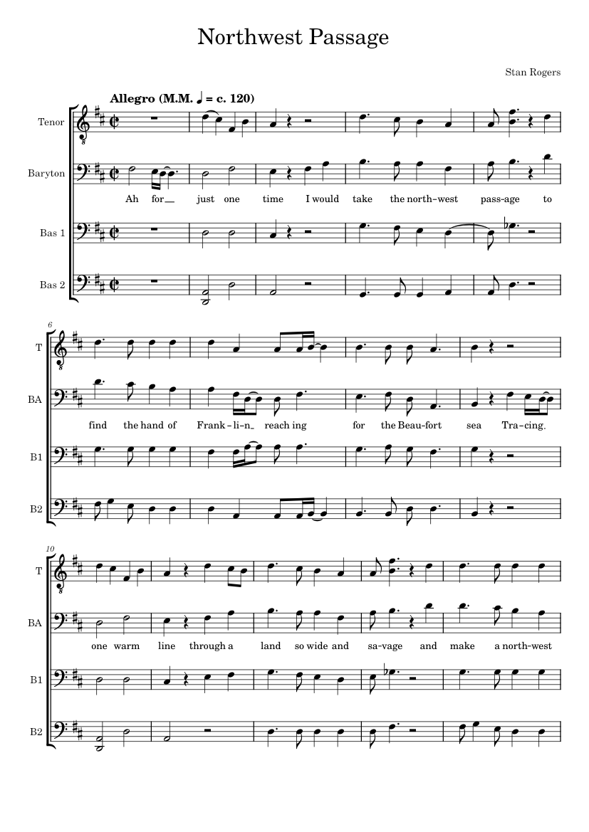 Northwest Passage sheet music for Voice download free in ...