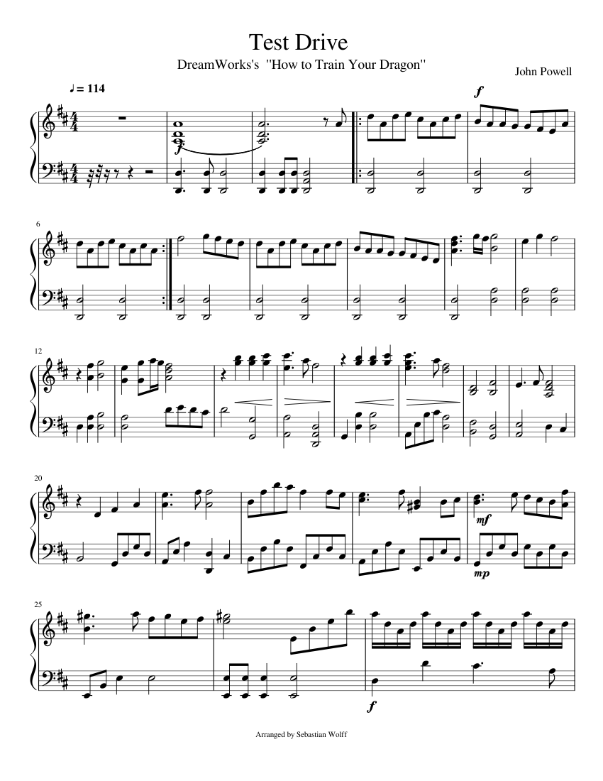 Test Drive sheet music for Piano download free in PDF or MIDI