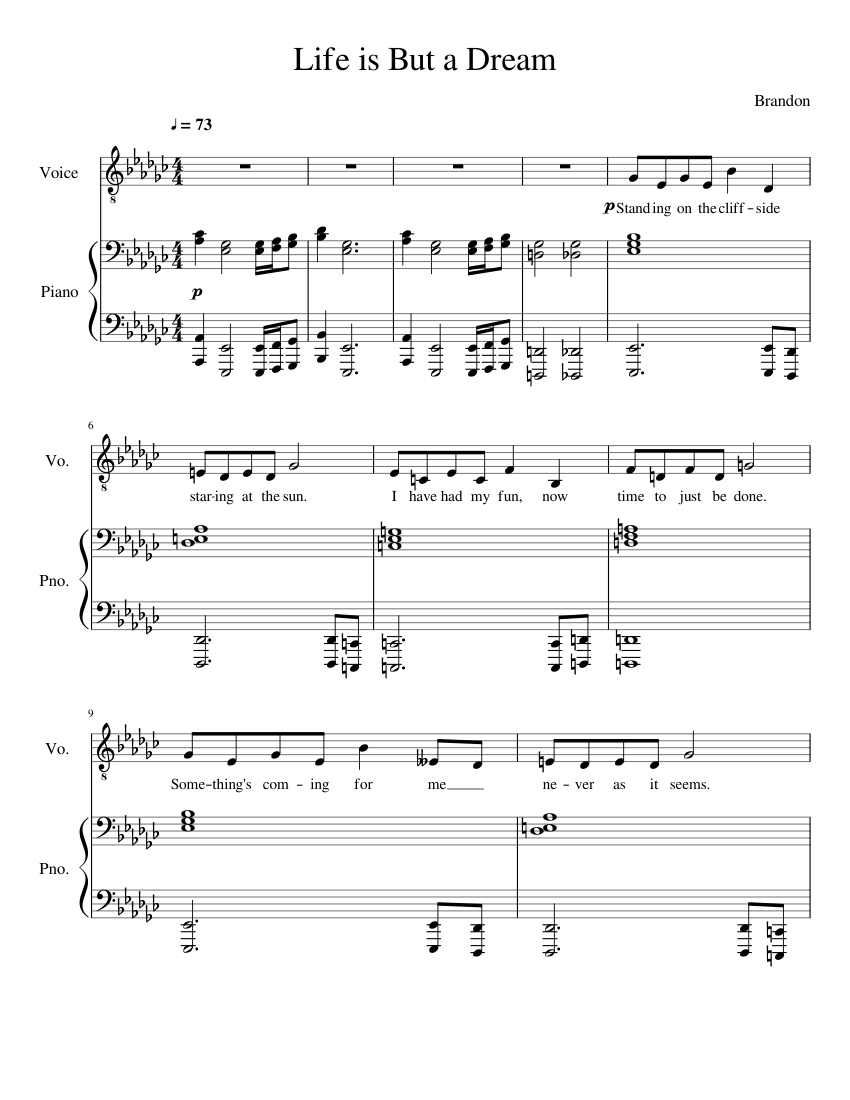 Life is But a Dream (fixed) Sheet music for Piano, Vocals (PianoVoice