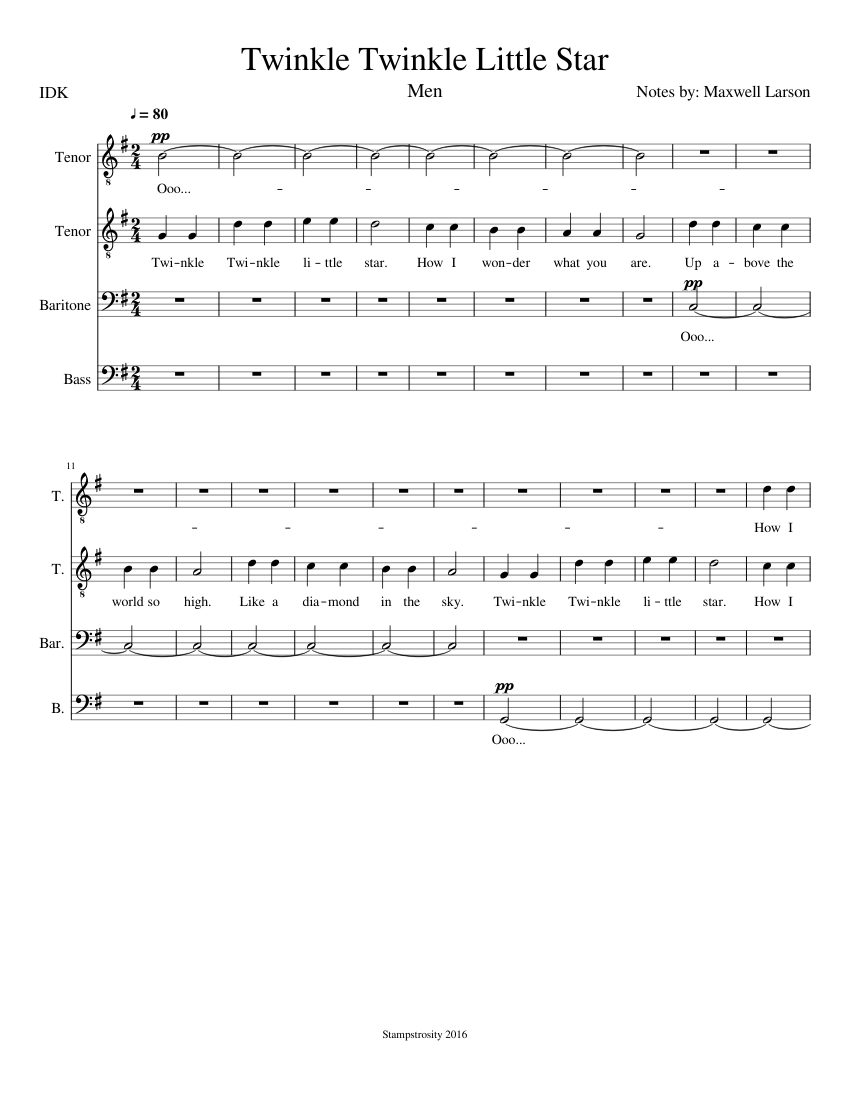 Twinkle Twinkle Little Star sheet music for Voice download free in PDF