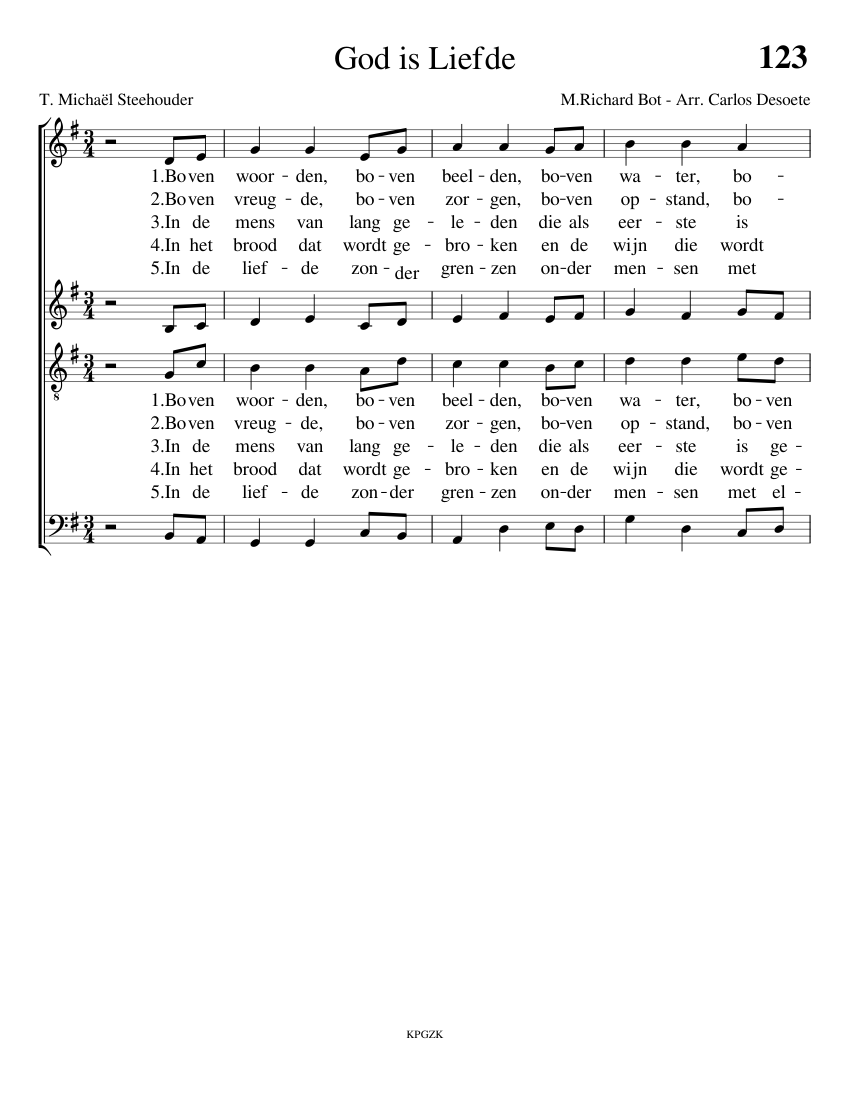 God Is Liefde Sheet Music For Voice Download Free In Pdf Or Midi