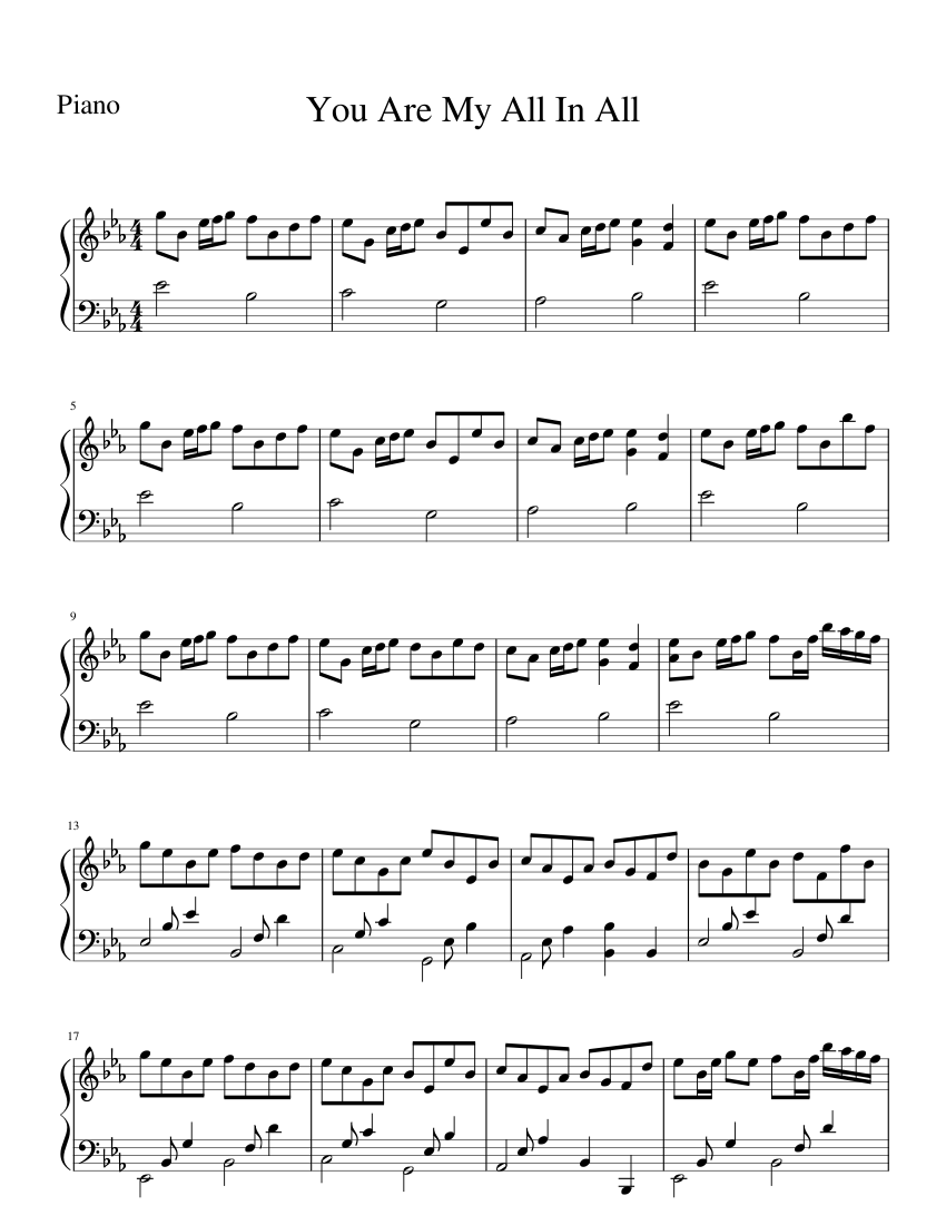 You Are My All In All Piano sheet music for Piano download free in PDF