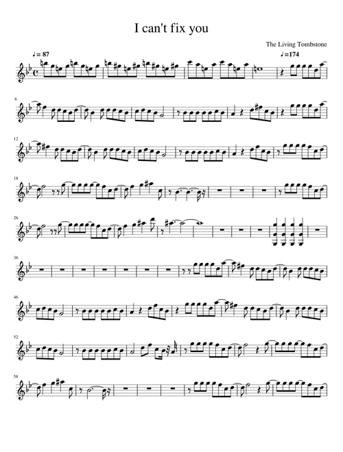 I Can't Fix You Sheet music for Piano (Solo) | Musescore.com