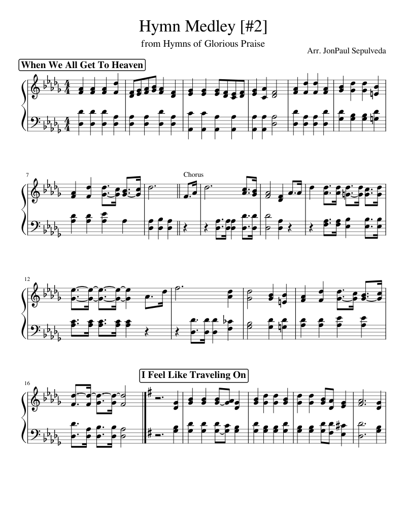 Hymn Medley 2 sheet music for Piano download free in PDF or MIDI