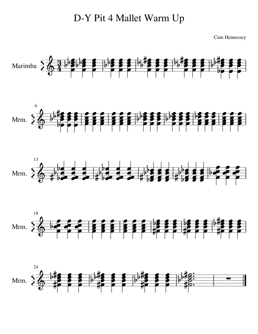 D-Y Pit 4 Mallet Warm Up Sheet music for Piano, Percussion | Download ...