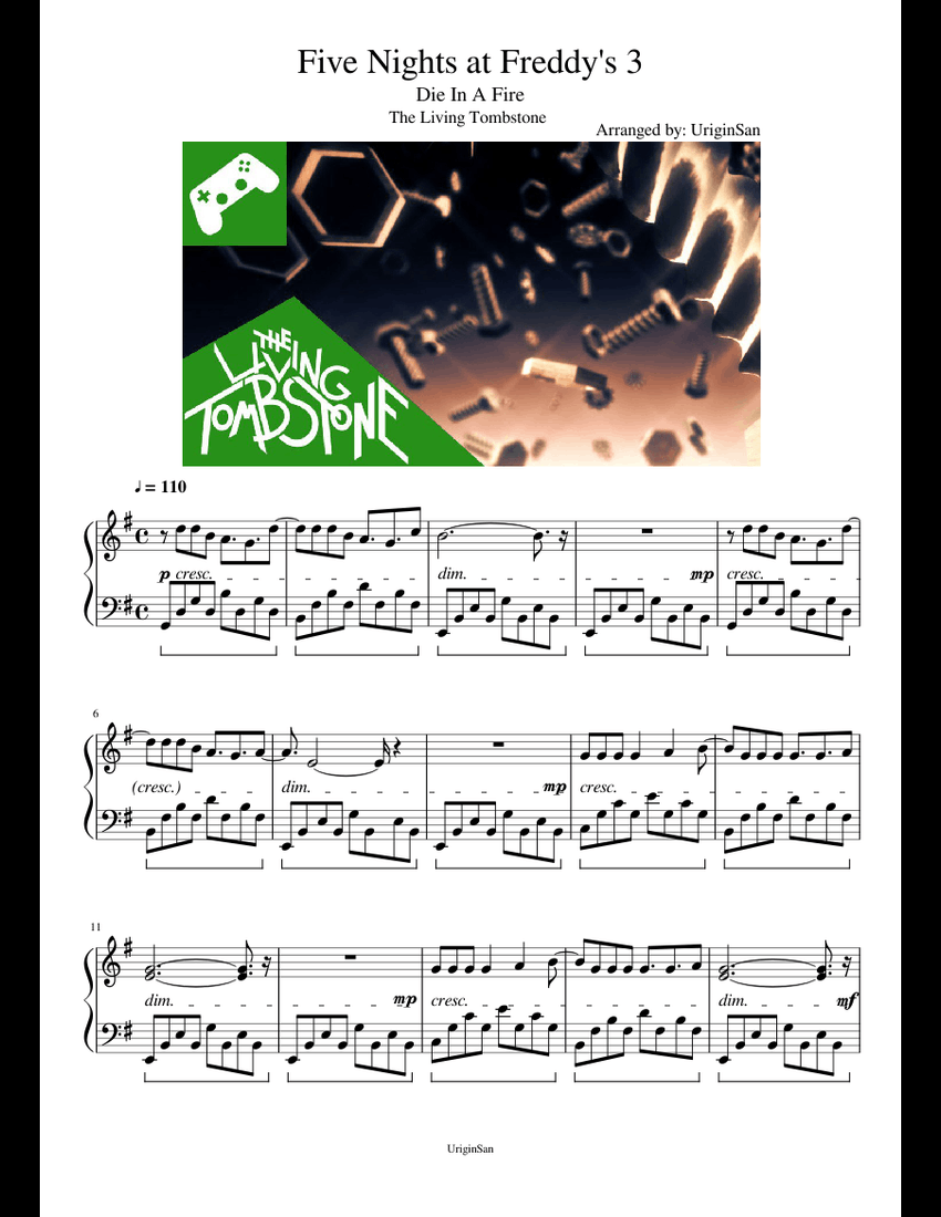Five Nights at Freddy's 3 sheet music for Piano download free in PDF or