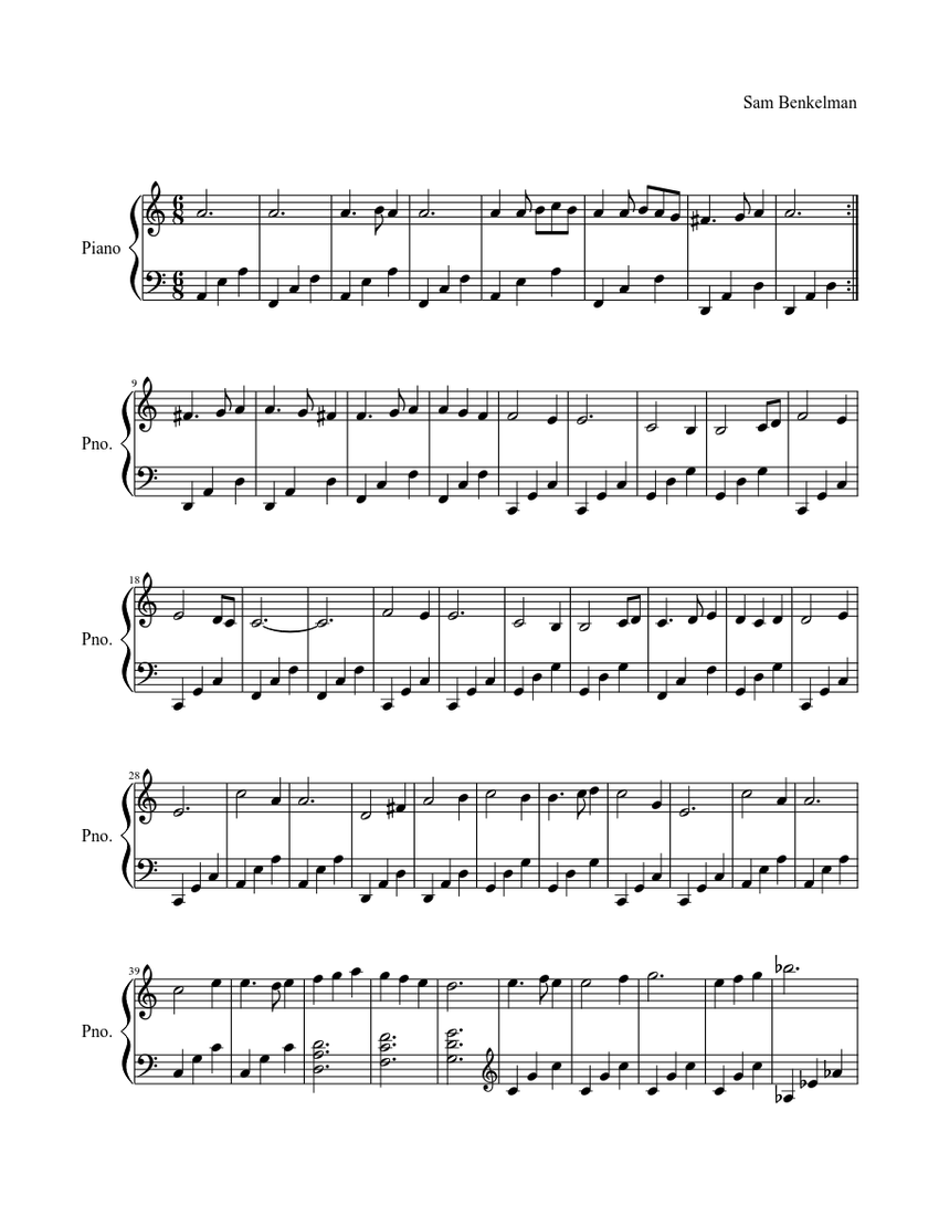 Reflections Sheet music for Piano | Download free in PDF or MIDI