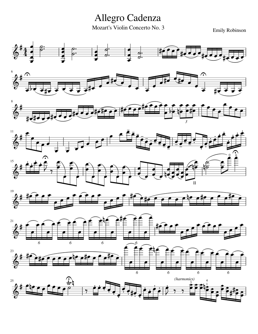Mozart Cadenza revised Sheet music for Piano (Solo)