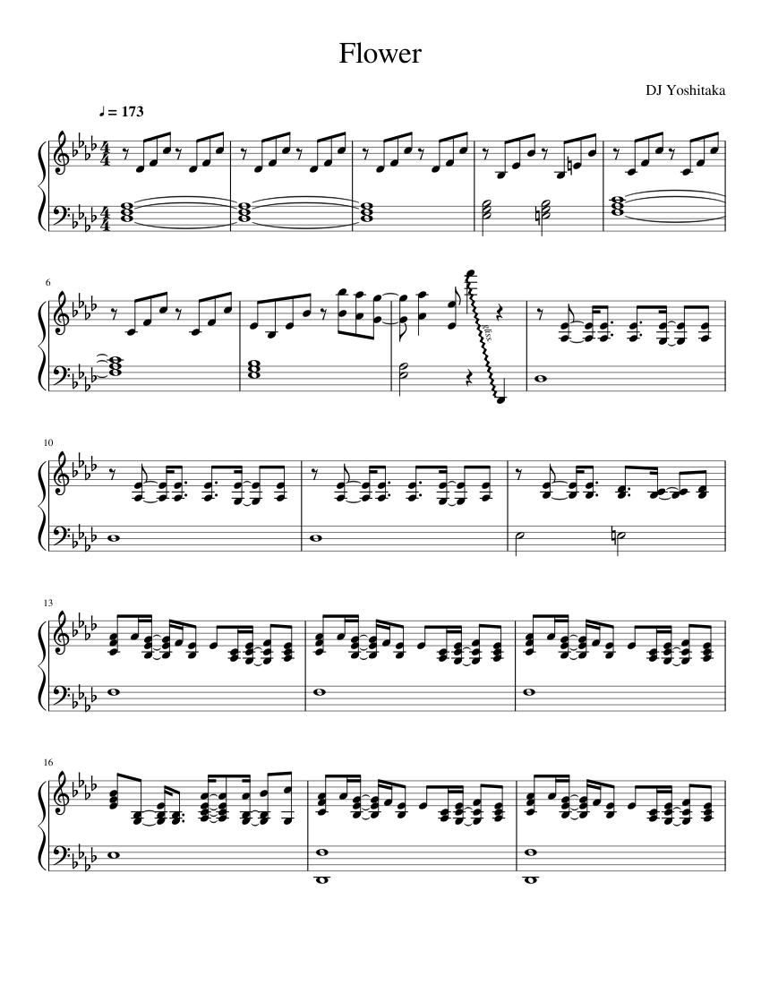 Flower Sheet music for Piano | Download free in PDF or MIDI | Musescore.com