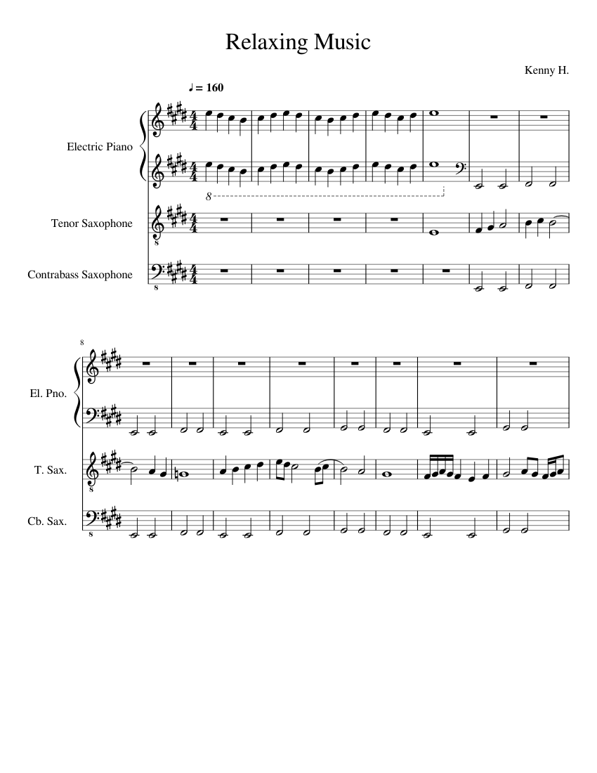 Relaxing Music sheet music download free in PDF or MIDI