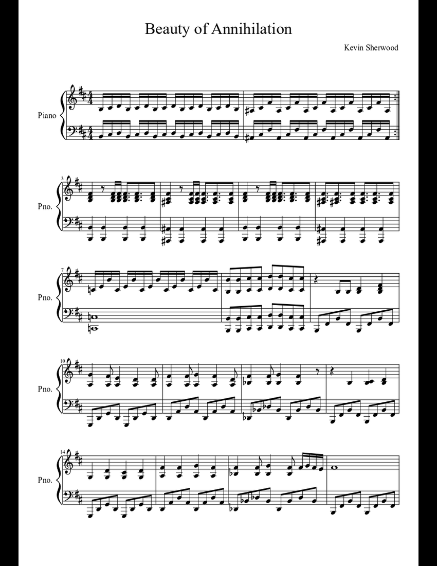 Beauty of Annihilation sheet music download free in PDF or MIDI