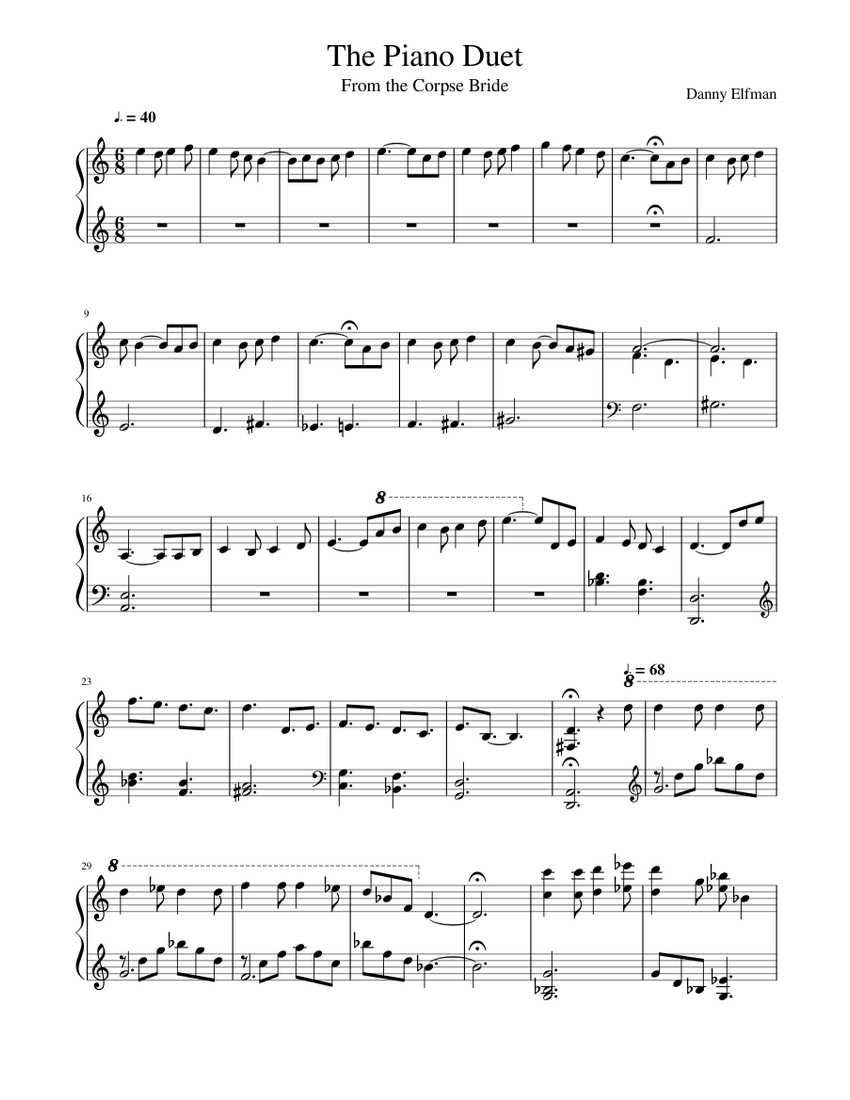 The Piano Duet Sheet music for Piano | Download free in PDF or MIDI