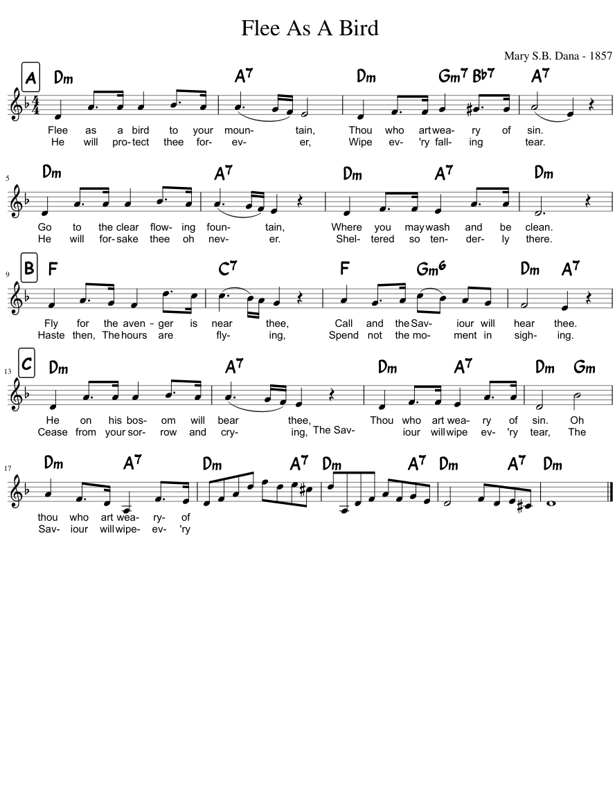 Flee As A Bird sheet music download free in PDF or MIDI