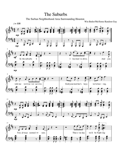 Arcade Fire Sheet Music Free Download In Pdf Or Midi On Musescore Com