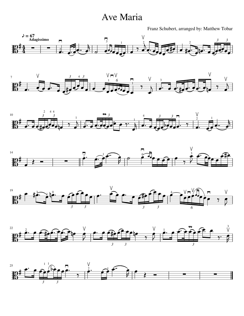 Ave Maria Sheet music for Viola (Solo) | Musescore.com