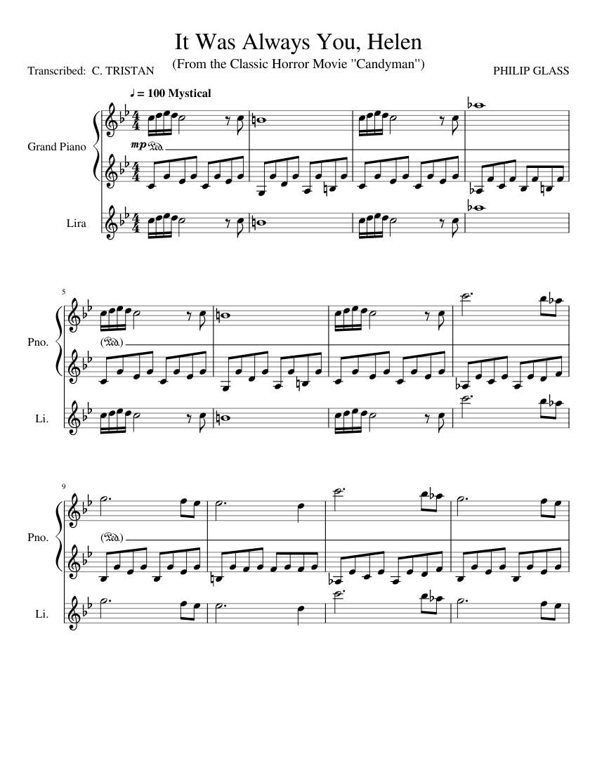 CANDYMAN THEME Sheet music for Glockenspiel, Piano (Mixed Duet