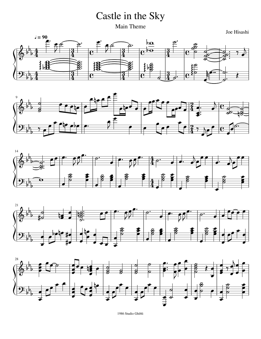Castle in the Sky sheet music for Piano download free in PDF or MIDI