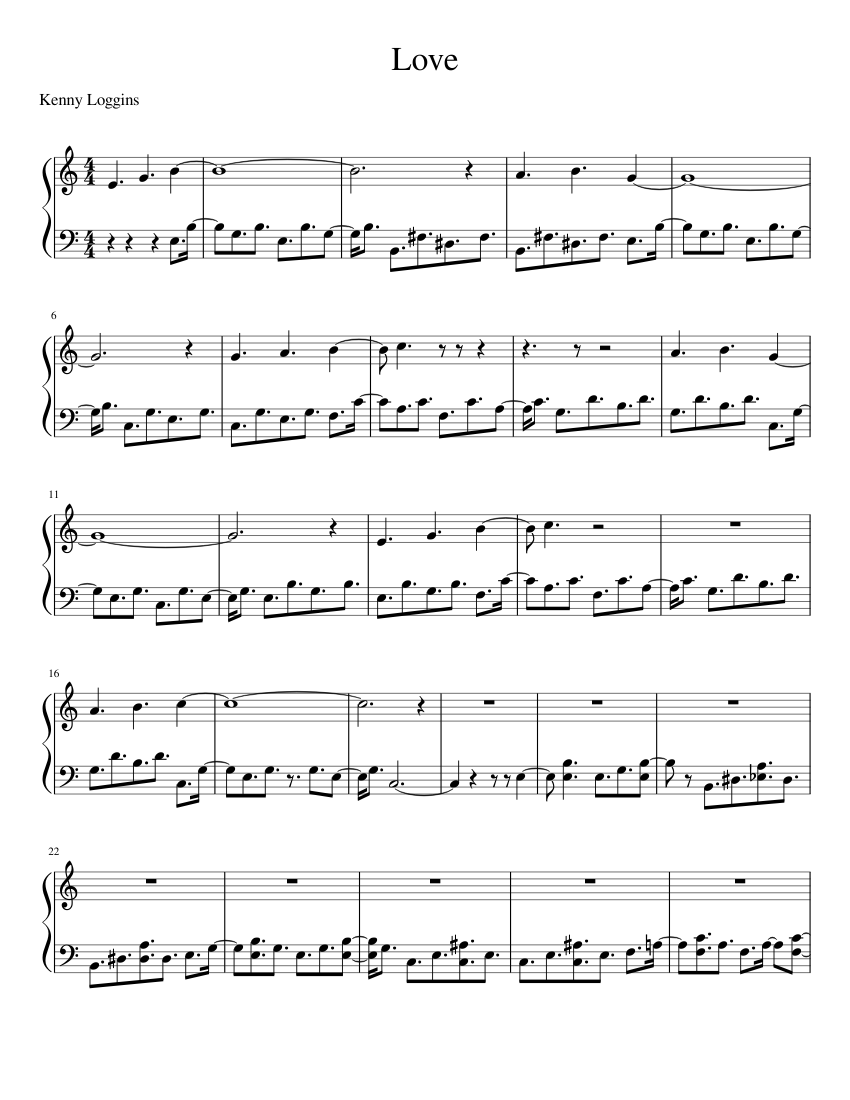 Love Sheet music for Piano | Download free in PDF or MIDI | Musescore.com