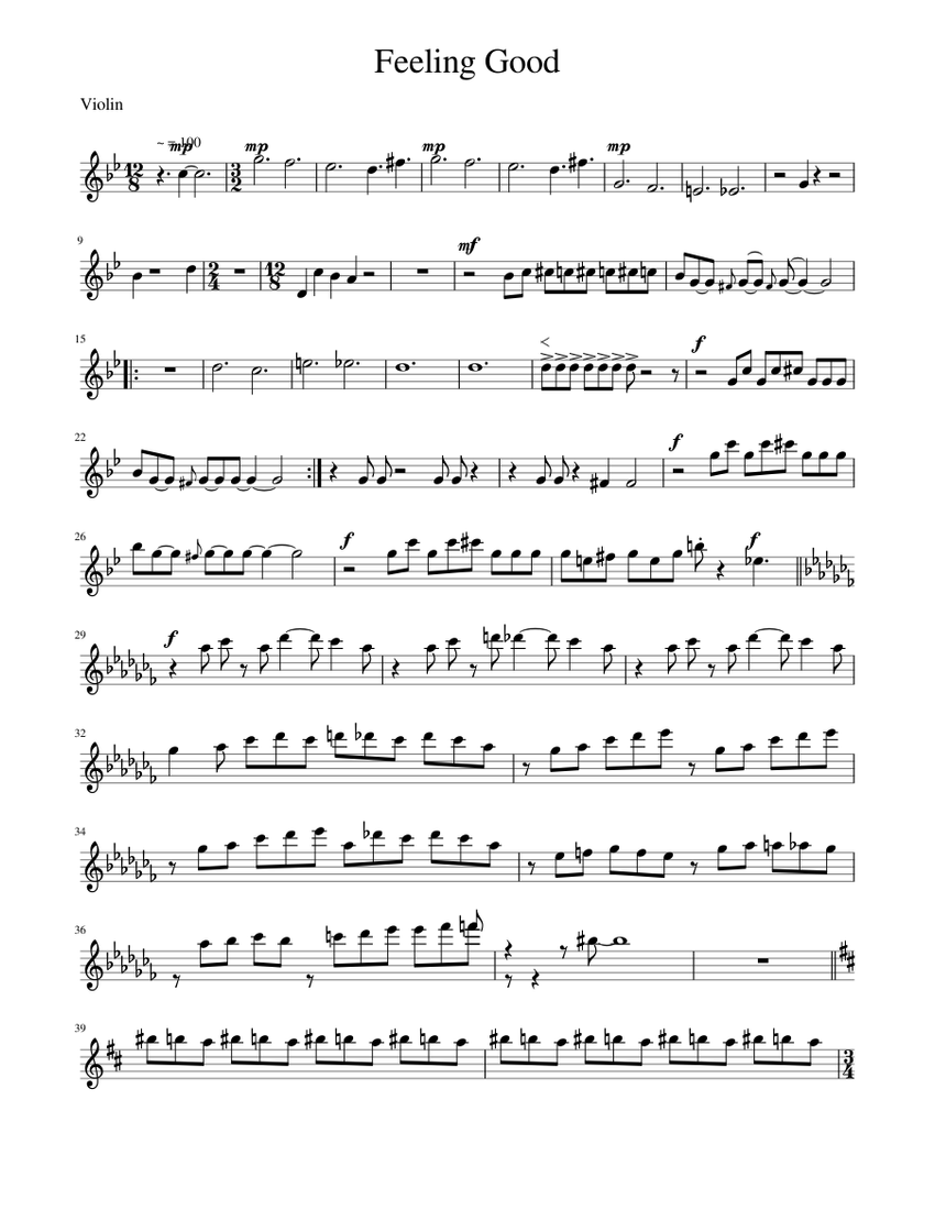 Feeling Good Sheet music for Piano | Download free in PDF or MIDI