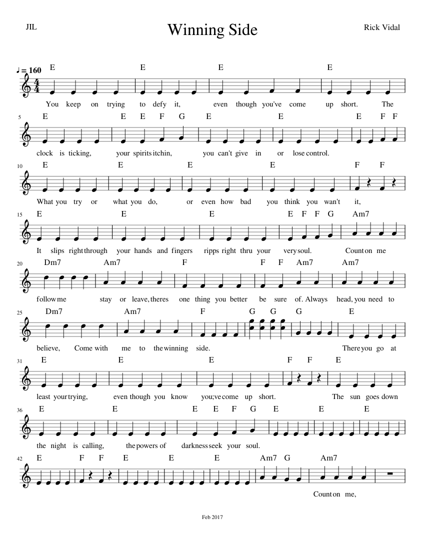 Winning Side Sheet music for Keyboard Piano (Solo) | Musescore.com