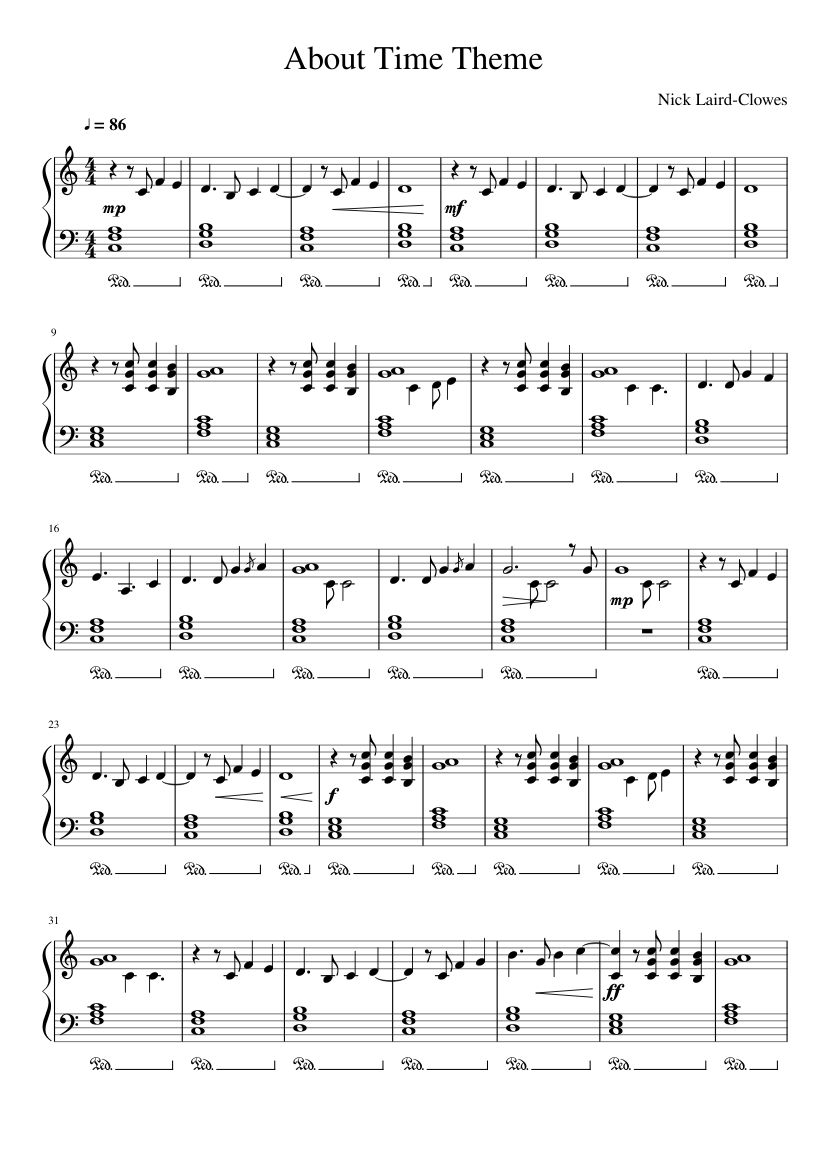 About Time Theme Nick Laird Clowes Sheet Music Theme Image about time theme nick laird clowes