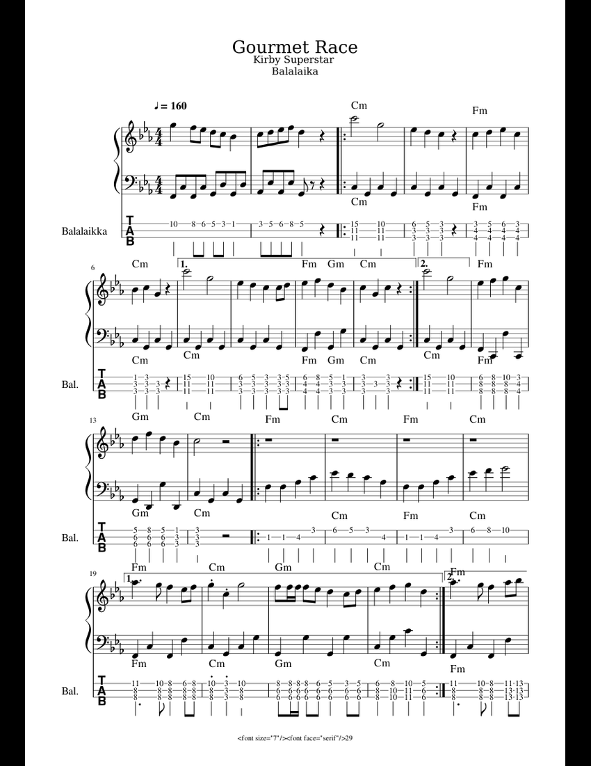 Gourmet Race Sheet Music For Piano Guitar Download Free In PDF Or MIDI