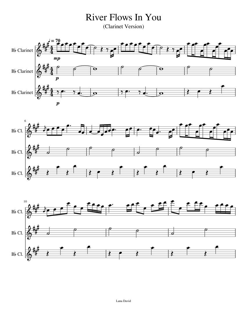 River Flows In You sheet music for Clarinet download free in PDF or MIDI