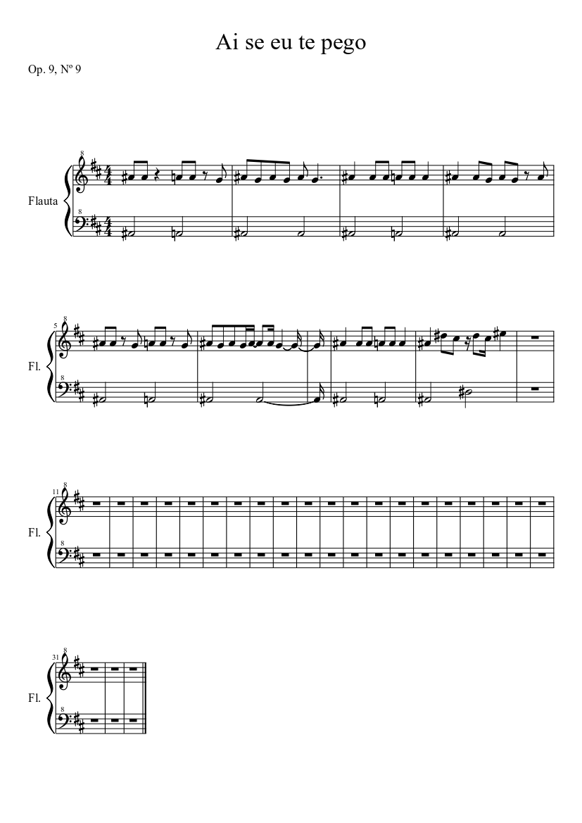 Ai Se Eu Te Pego Piano Tutorial