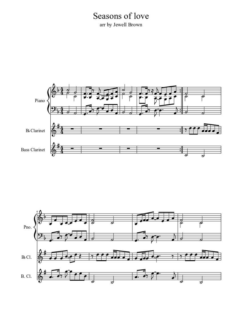 Seasons of love Sheet music | Download free in PDF or MIDI | Musescore.com