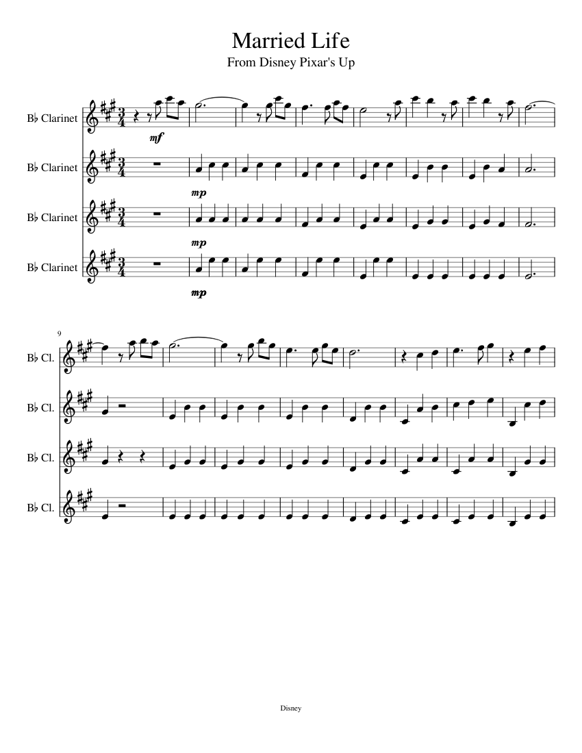 Married Life sheet music download free in PDF or MIDI
